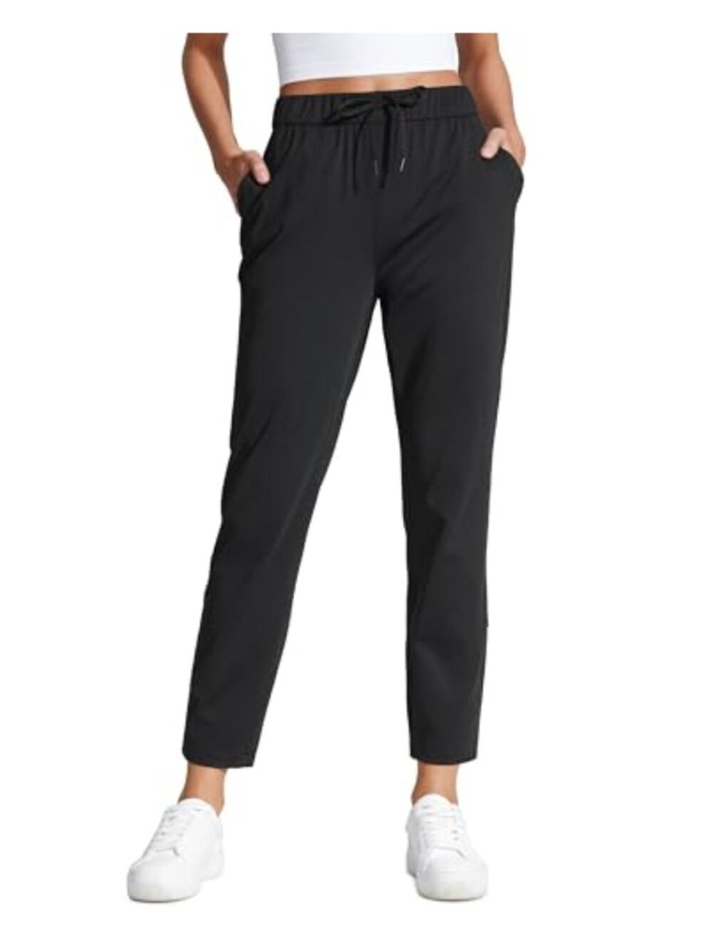 Women's 4-Way Stretch Ankle Pants 27" Yoga Golf Slim Fit Drawstring